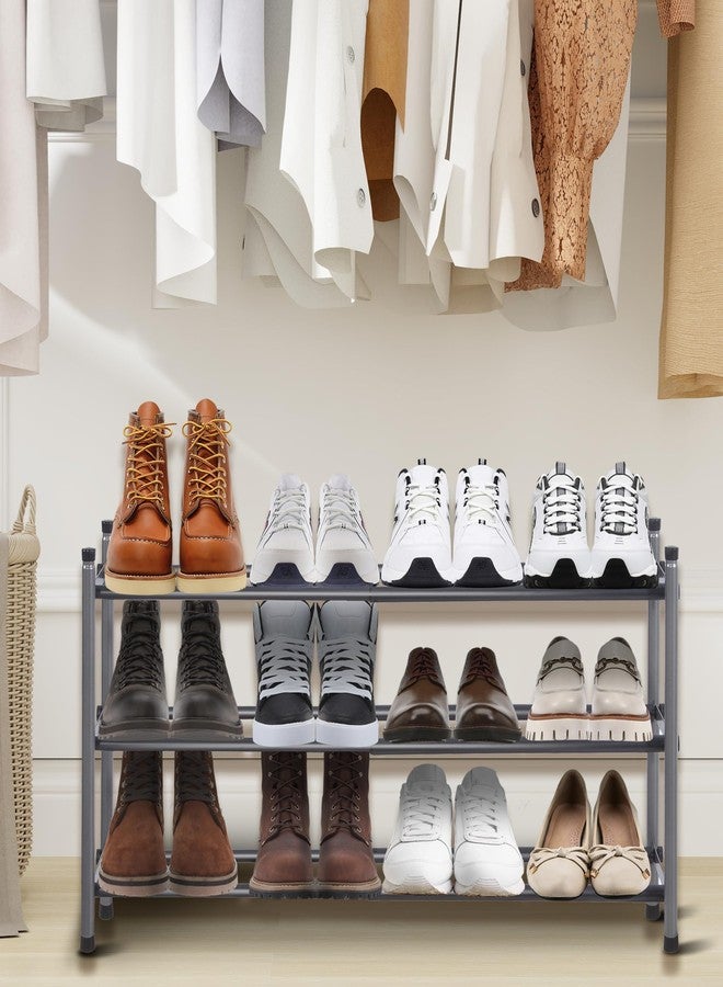 STORAGEIDEAS Shoe Rack, Expandable Shoe Storage Organizer for Closet, 3 Tier Metal Shoe Rack for Entryway, Adjustable Small Shoe Shelf for Front Door Entrance, Small Space, Garage - Image 2