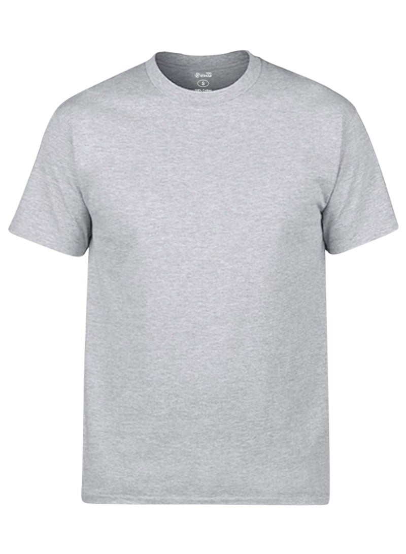 Selecta Now Selecta Now Mens T Shirt Plain 100% Combed Cotton Comfortable Grey T Shirt Tank Top & Tees  - Image 1