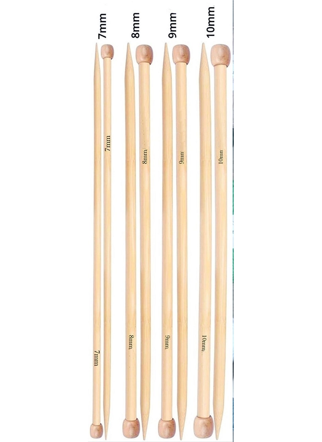 TıkTık AL TıkTık BUY Bamboo Knitting Needle Set (7-8-9-10) No 4 Pieces 