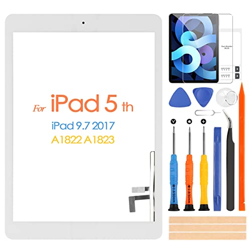 ARSSLY A1822 A1823 Screen Replacement, for iPad 2017 5th Generation Touch Screen 9.7 inch Digiziter Touchscreen Glass Panel with Home Button & Repair Tools (Not LCD) - Image 1