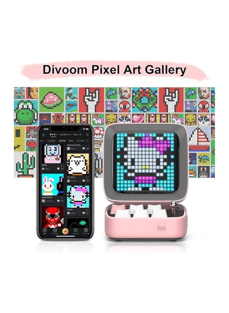 Divoom Ditoo Pro Bluetooth Mini Speaker - Pink - Image 3