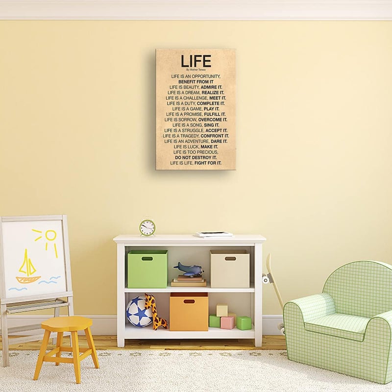 Busmko Life Poem by Quotes Wall Art Framed Inspirational Quotes Poster Office Decor Modern Vintage Canvas Motivational Pictures Prints Framed (12x18 inch) - Image 4