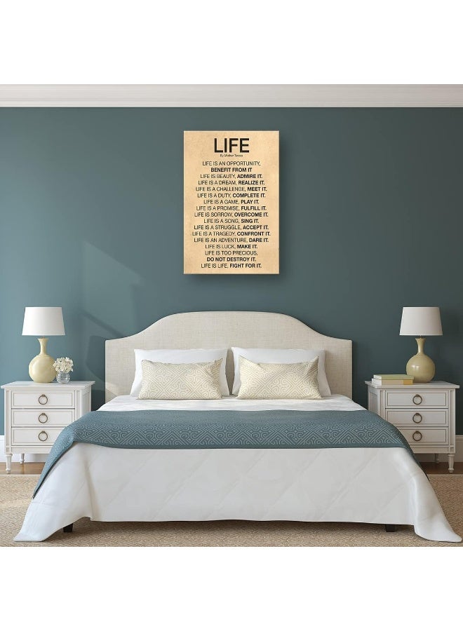 Busmko Life Poem by Quotes Wall Art Framed Inspirational Quotes Poster Office Decor Modern Vintage Canvas Motivational Pictures Prints Framed (12x18 inch) - Image 5