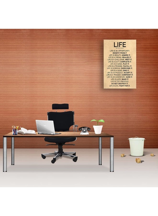 Busmko Life Poem by Quotes Wall Art Framed Inspirational Quotes Poster Office Decor Modern Vintage Canvas Motivational Pictures Prints Framed (12x18 inch) - Image 2