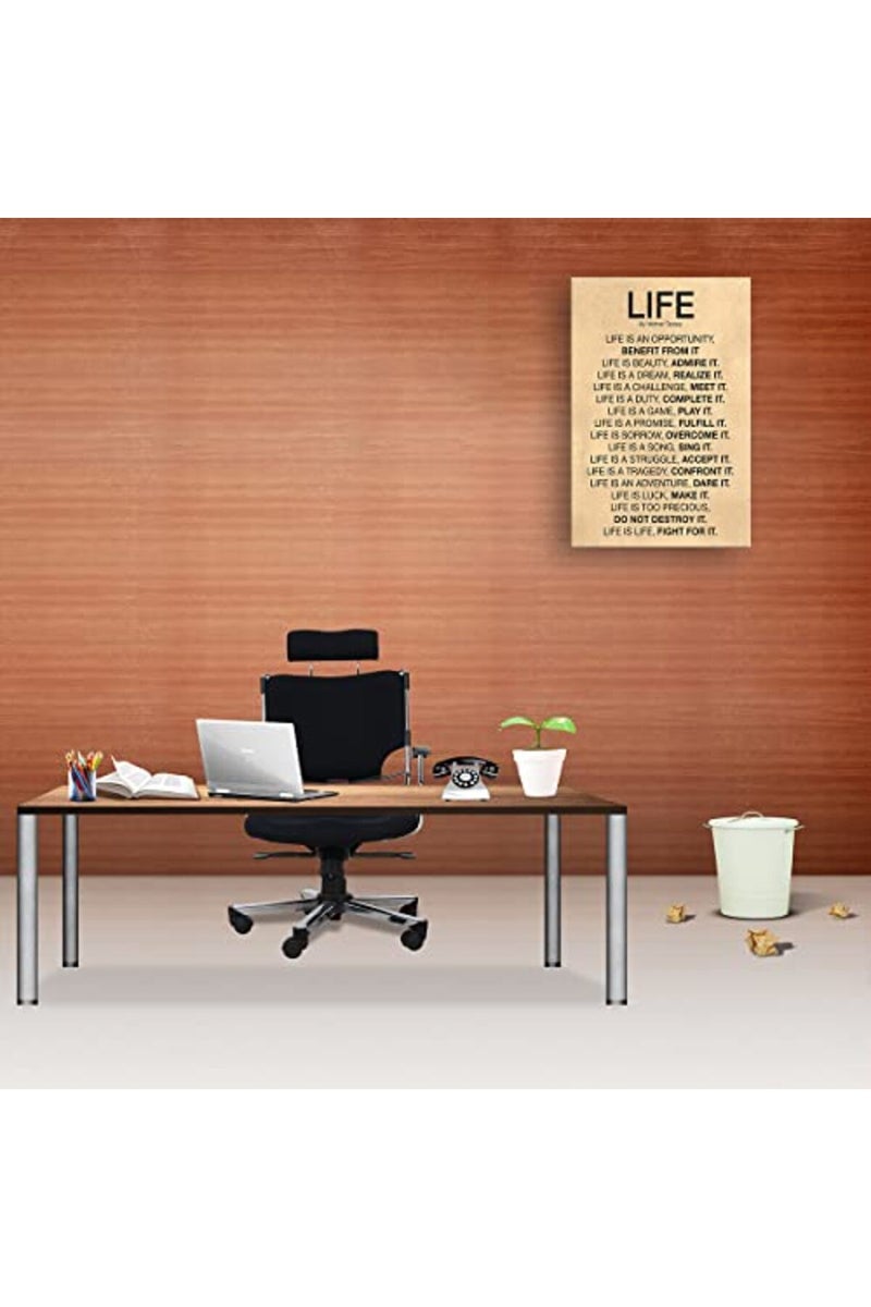 Busmko Life Poem by Quotes Wall Art Framed Inspirational Quotes Poster Office Decor Modern Vintage Canvas Motivational Pictures Prints Framed (12x18 inch) - Image 3