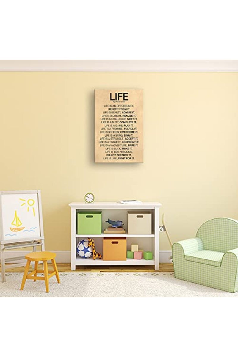 Busmko Life Poem by Quotes Wall Art Framed Inspirational Quotes Poster Office Decor Modern Vintage Canvas Motivational Pictures Prints Framed (12x18 inch) - Image 5