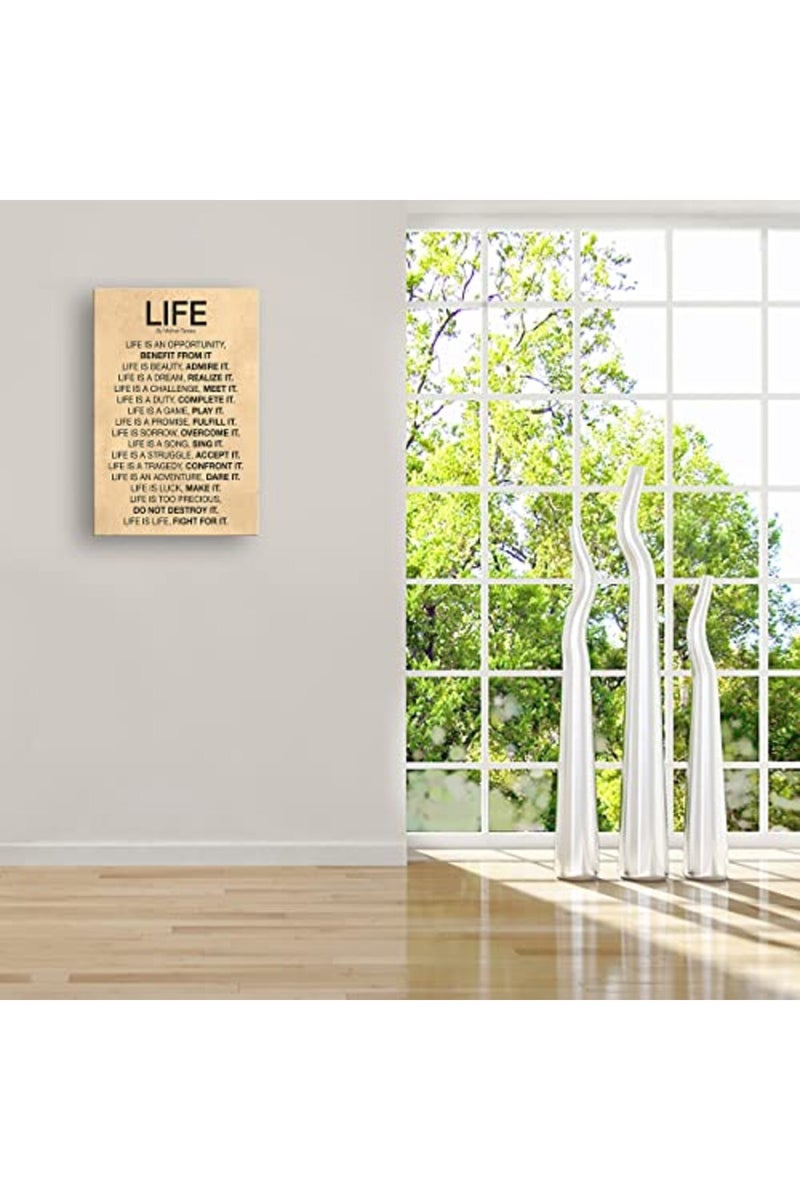 Busmko Life Poem by Quotes Wall Art Framed Inspirational Quotes Poster Office Decor Modern Vintage Canvas Motivational Pictures Prints Framed (12x18 inch) - Image 4