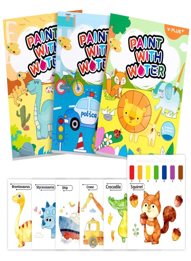 YPLUS Paint with Water Books for Toddlers, Art Craft Toys Watercolor Painting Paper for Kids Gift for Drawing with Brush - 3 Themes - Image 1