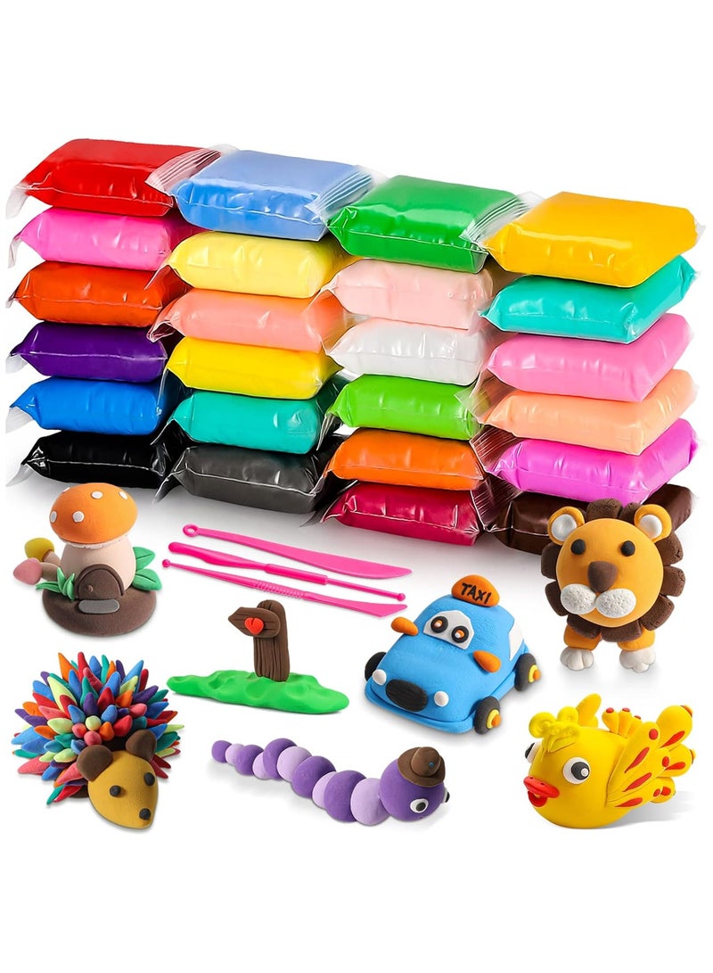 NNEWVANTE Air Dry Clay Kit - 24 Colors Air Dry Ultra Light Clay,  Modeling Clay for Kids,Safe & Non-Toxic, Non-Sticky Soft and Super Light, Arts and Crafts Gift for Boys Girls ,Great Gift for Kids. - Image 1