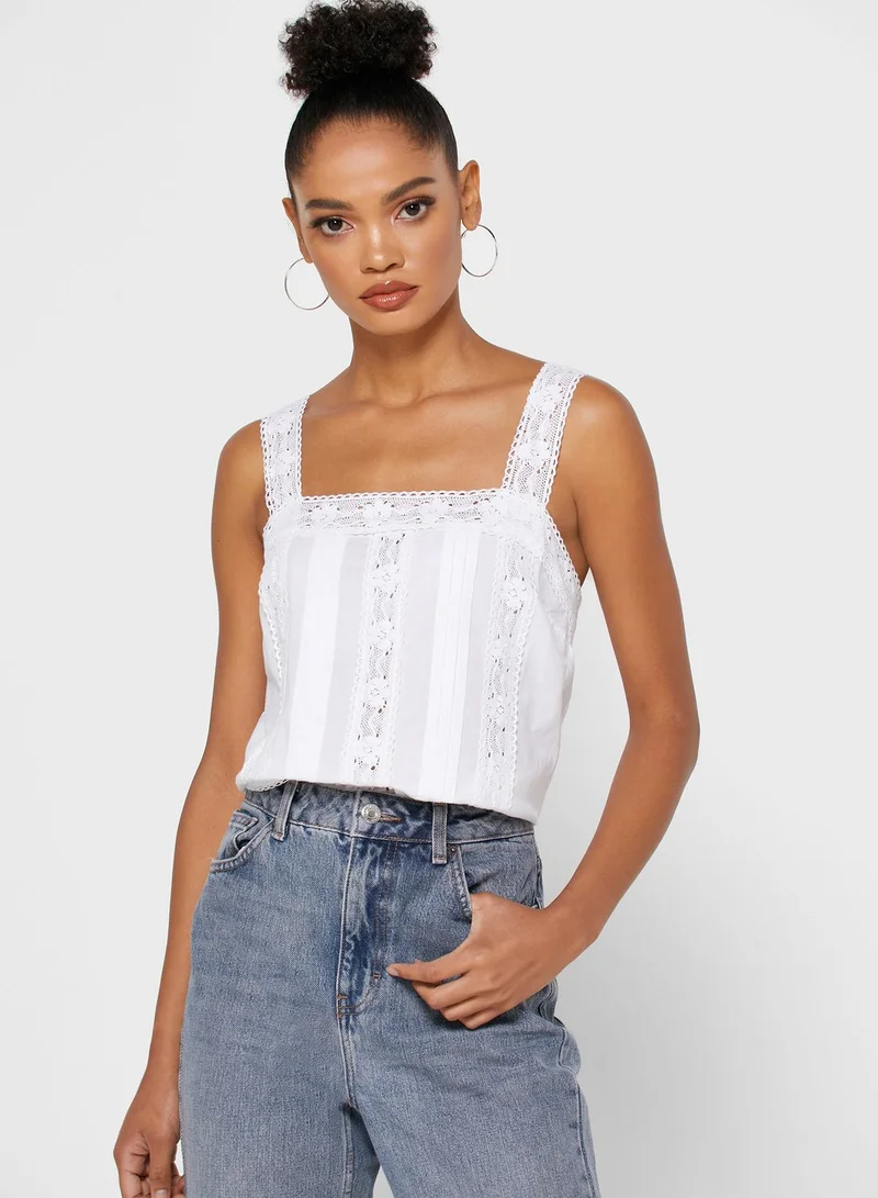 TOPSHOP Broderie Top