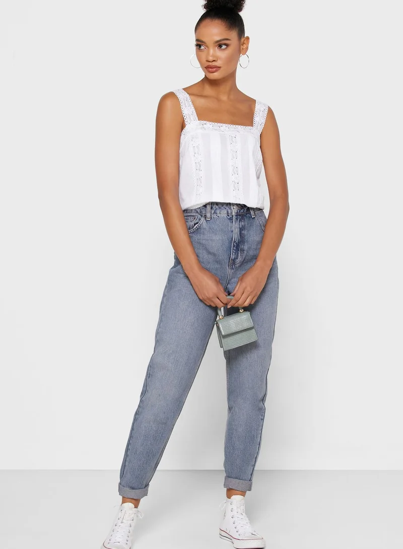 TOPSHOP Broderie Top