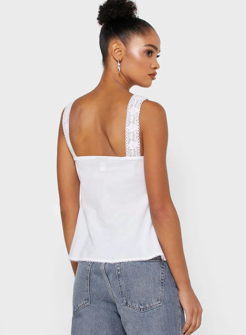 TOPSHOP Broderie Top