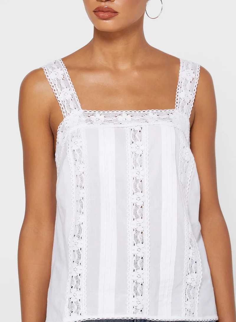 TOPSHOP Broderie Top