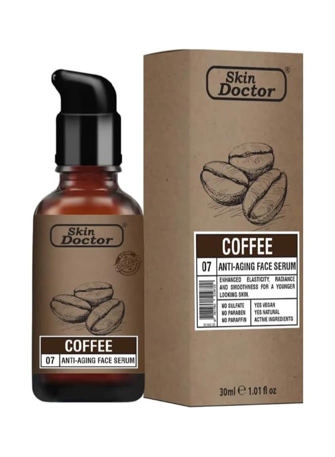 Skin Doctor Coffee Anti-Aging Face Serum, 30ml, Natural Vegan Formula