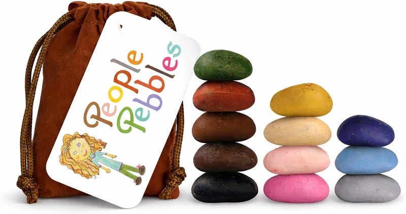 Crayon Rocks People Pebbles Crayons, 12-Count Soy Wax Non-Toxic Crayons for Kids & Toddlers, Ergonomic Round Pebble Shape for Tripod Grip Development, Diverse Skin-Tone Colors (Ages 3+) - Image 2