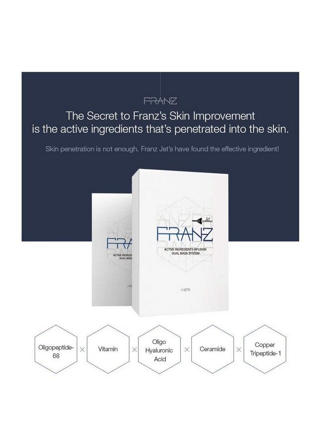 FRANZ Dual Mask Jet 2Ea (Mask 25Ml X2Ea Elixir 3Ml X2Ea) 'Kbeauty' - Image 4