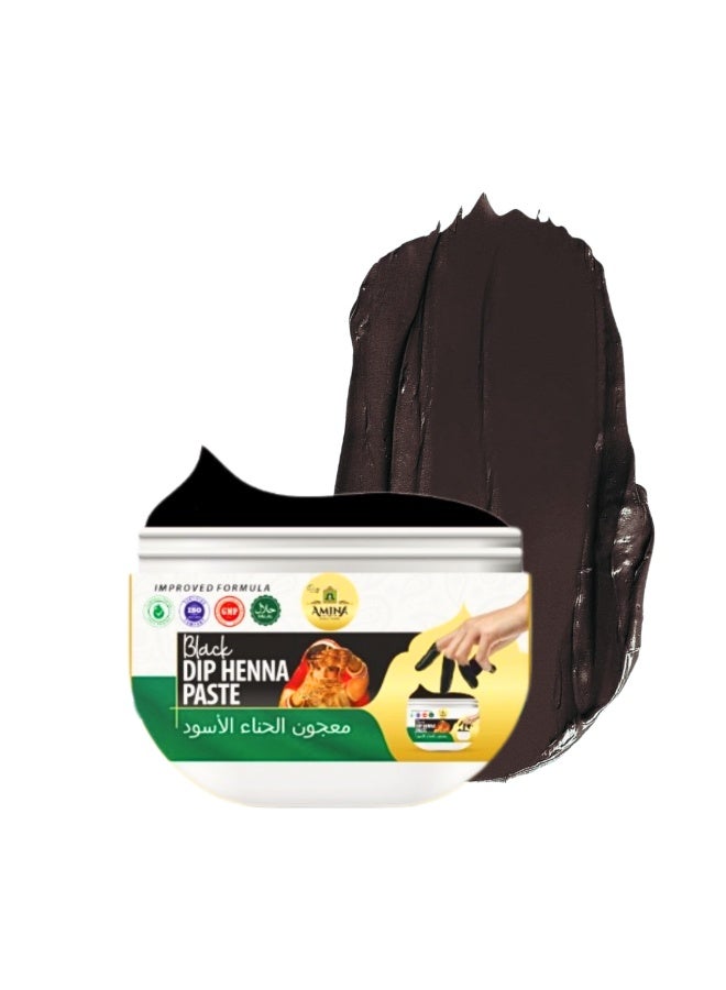 Amina Dip Henna Instant Black Colour Mehendi Paste | For Finger Tips With 3 Types Henna Tattoo Stickers - Image 4