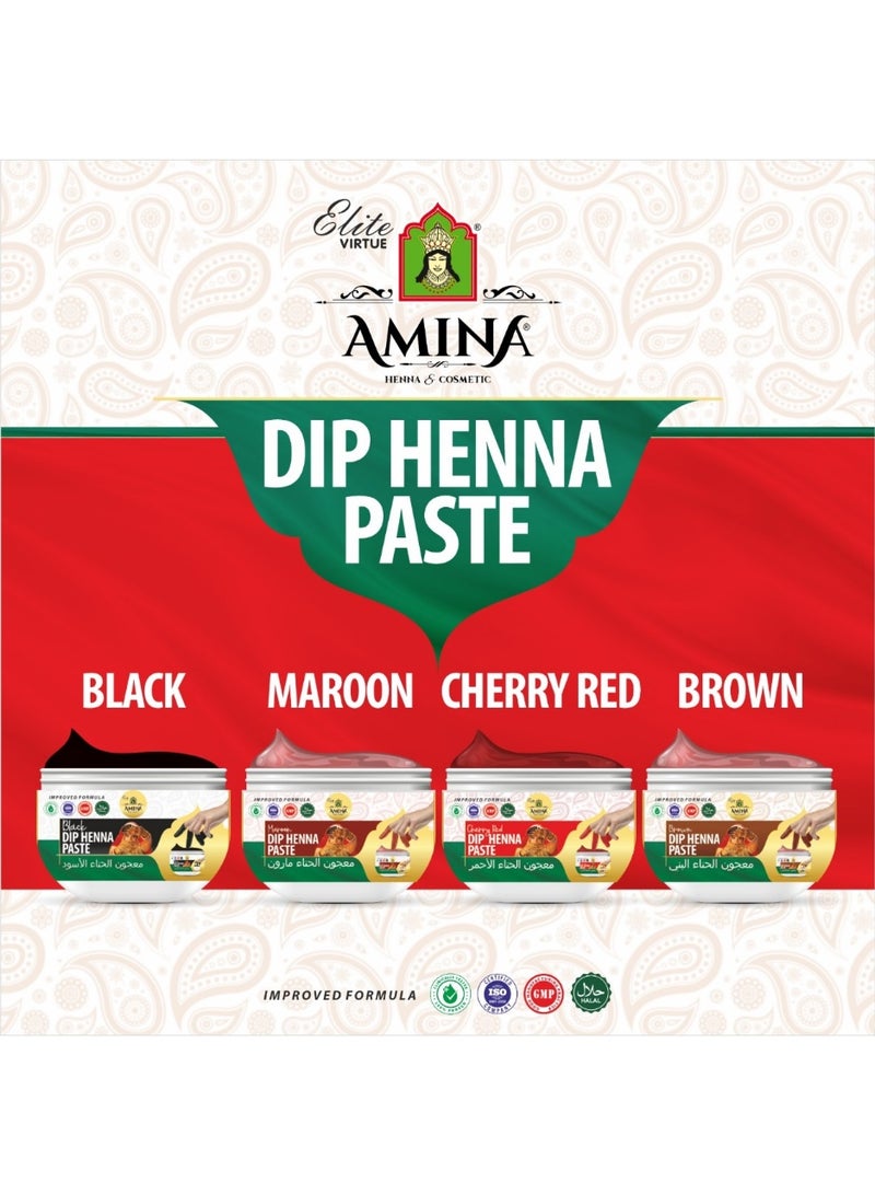 Amina Dip Henna Instant Black Colour Mehendi Paste | For Finger Tips With 3 Types Henna Tattoo Stickers - Image 5