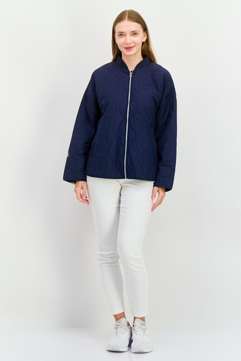 ESPRIT Women Long Sleeve Quilted Jacket, Navy - Image 4