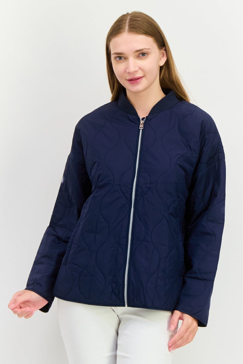 ESPRIT Women Long Sleeve Quilted Jacket, Navy - Image 1
