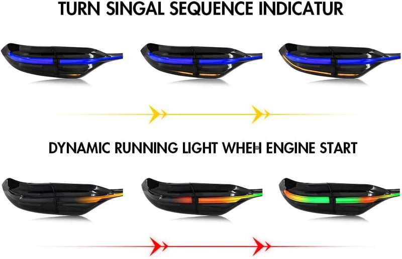 T T-ABC Mods Tail Lights for Toyota Corolla 2020-2024 (Smoke RGB) - Image 4