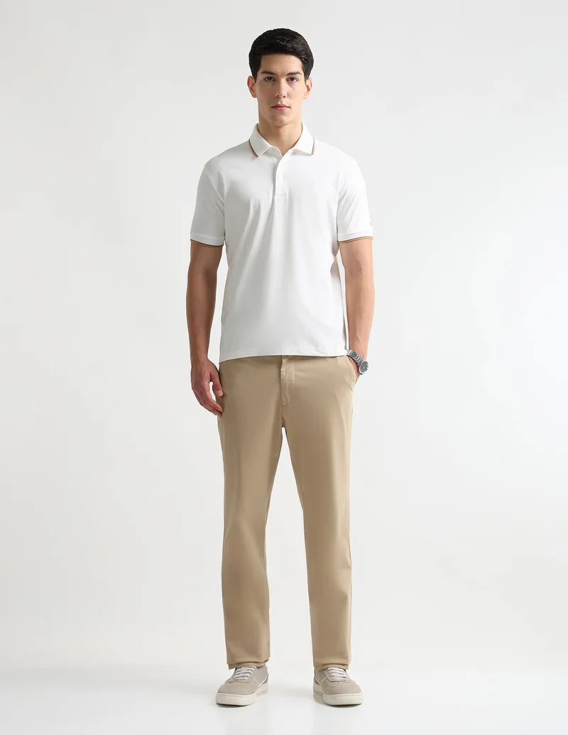 Arrow White Textured Premium Formal Polo Shirt for Men | Best Price UAE