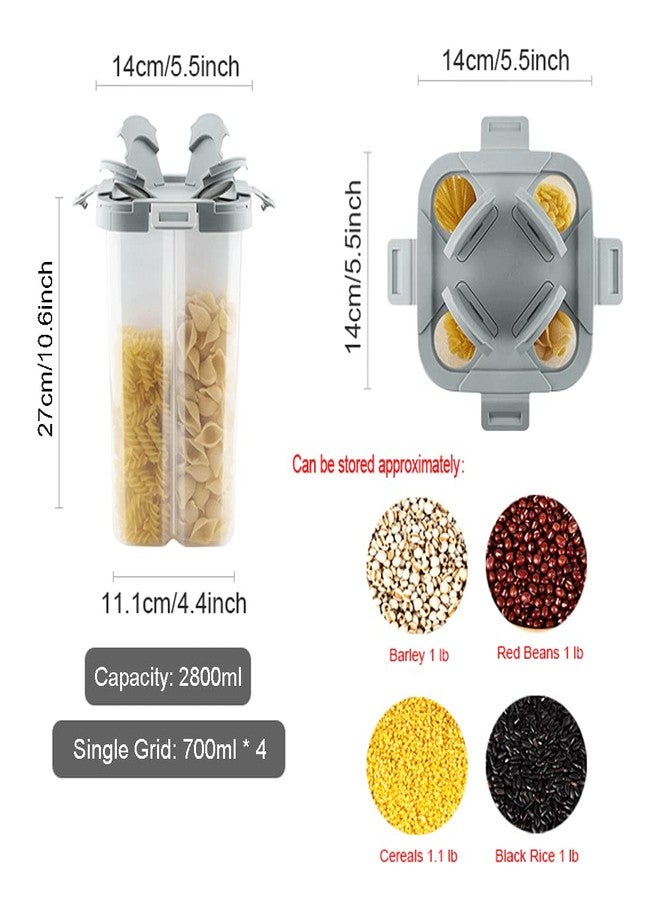 WINIAER Cereal Storage Containers Airtight, Clear 2.8L Food Storage Containers with Lids and Compartments, Spaghetti Noodle Container for Grain, Flour, Rice, Nuts - Image 3