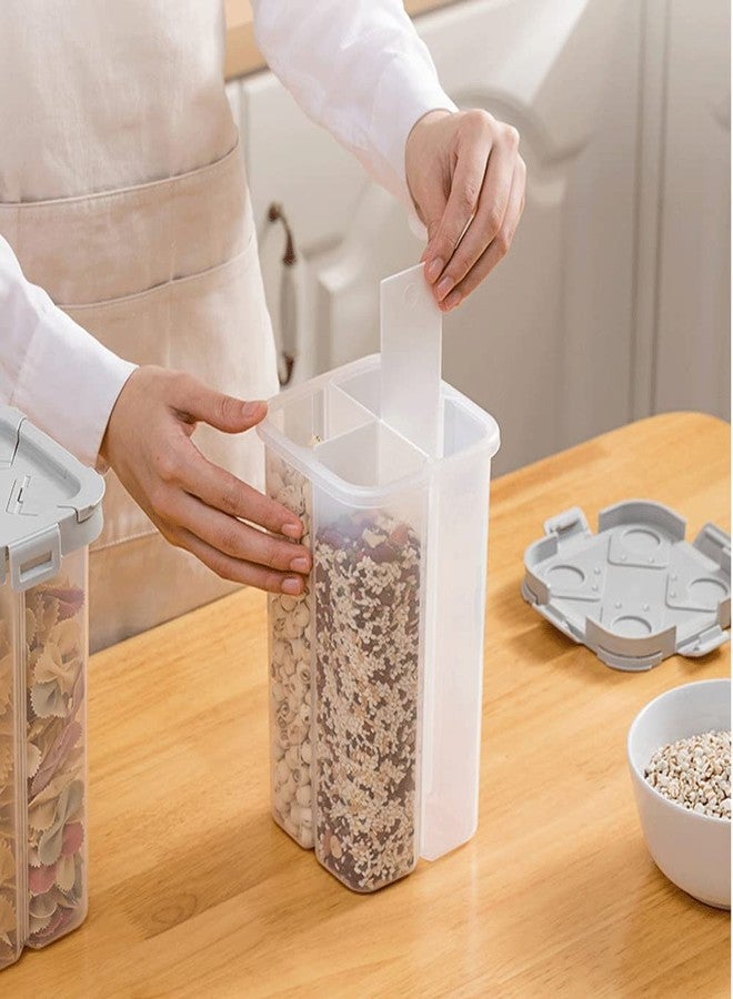 WINIAER Cereal Storage Containers Airtight, Clear 2.8L Food Storage Containers with Lids and Compartments, Spaghetti Noodle Container for Grain, Flour, Rice, Nuts - Image 5
