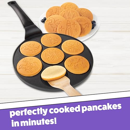 CucinaPro Fantasy Friends Mini Pancake Pan - Nonstick Griddle for Breakfast Magic, Featuring a Princess Castle & More, 7 Unique Flapjacks - Image 3
