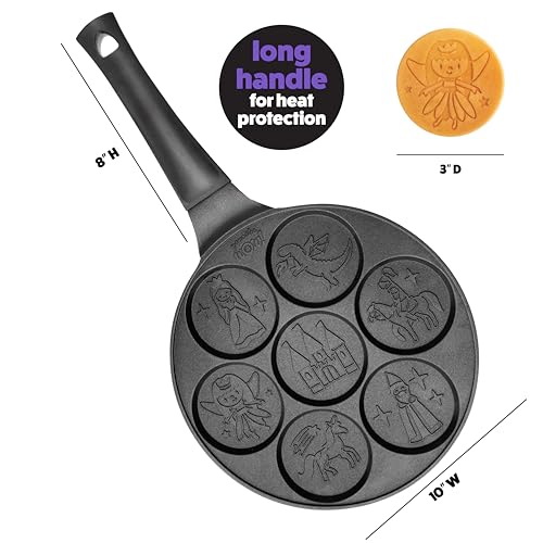 CucinaPro Fantasy Friends Mini Pancake Pan - Nonstick Griddle for Breakfast Magic, Featuring a Princess Castle & More, 7 Unique Flapjacks - Image 5