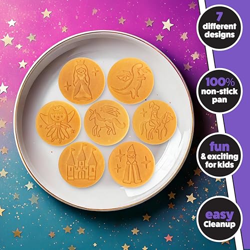 CucinaPro Fantasy Friends Mini Pancake Pan - Nonstick Griddle for Breakfast Magic, Featuring a Princess Castle & More, 7 Unique Flapjacks - Image 2