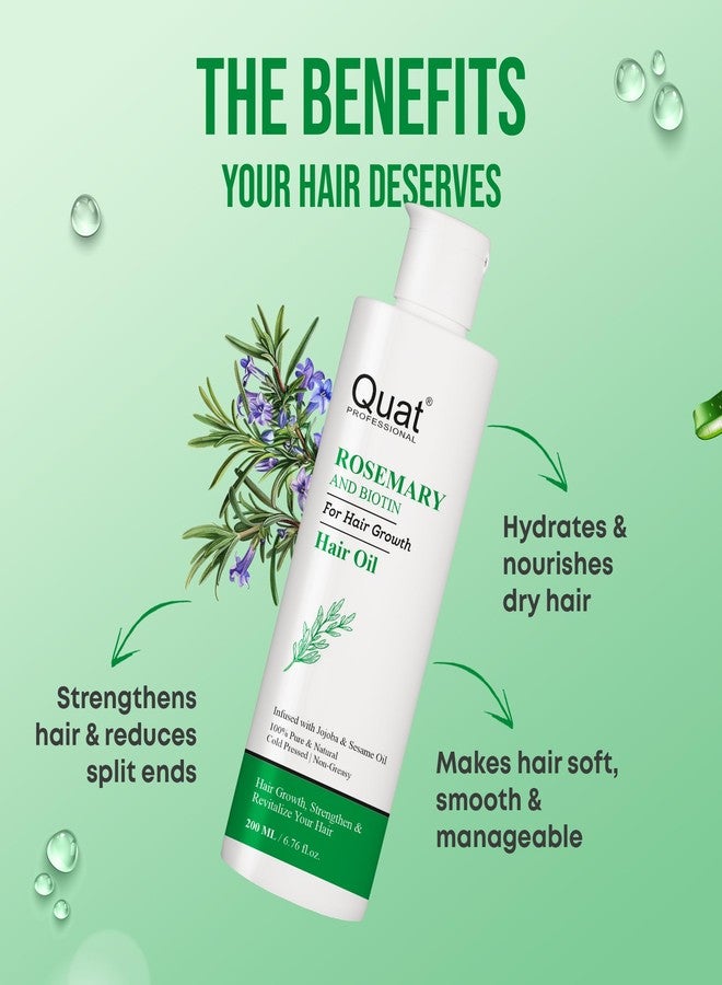QUAT Rosemary & Biotin Hair Growth Oil, For Hair Growth, Hair Oil (200 ml) - Image 1