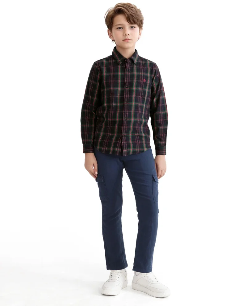 Rare Ones Rare Ones Kids Lian Black Cotton Full Sleeve Solid Shirt