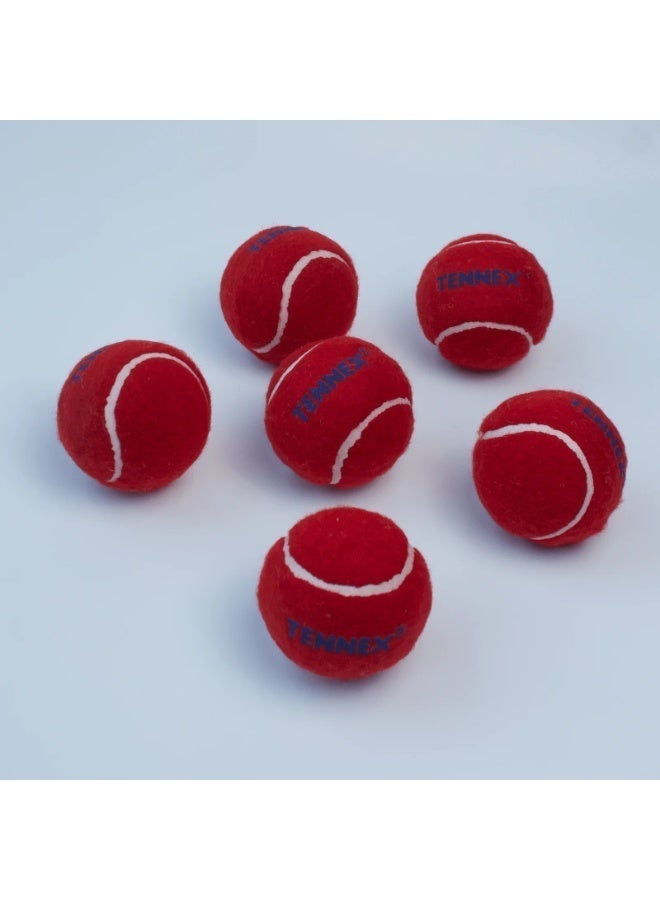 Tennex Red Hard / Heavy  weight Cricket Tennis Balls(Pack of 6) - Image 1