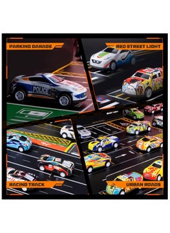 NOAEOU Toy Cars for Kids,48 Pull Back Race Cars Toys,Container Storage Box,Casting Metal Toy Cars Set,Dinosaur and Racing Pattern,Small Cars for Toddlers 3-5  - Image 4