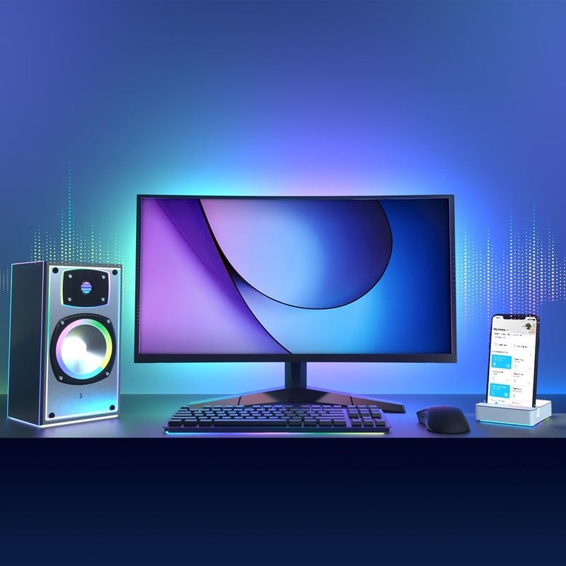 tapo شريط إضاءة LED ذكي Tapo TPLink L9005 بلاستيكي 16 مليون لون RGB متزامن مع الصوت 164 قدم 135 واط إضاءة LED واي فاي يعمل مع أليكسا ومساعد جوجل قابل للتقطيع بدون حاجة إلى محور - Image 4