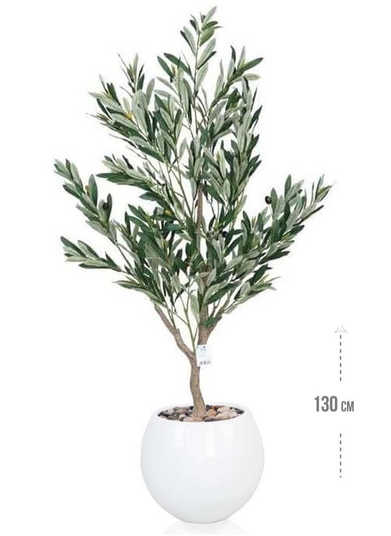 co arma - The artificial olive tree with a large fiber container, 130 cm high - Image 1