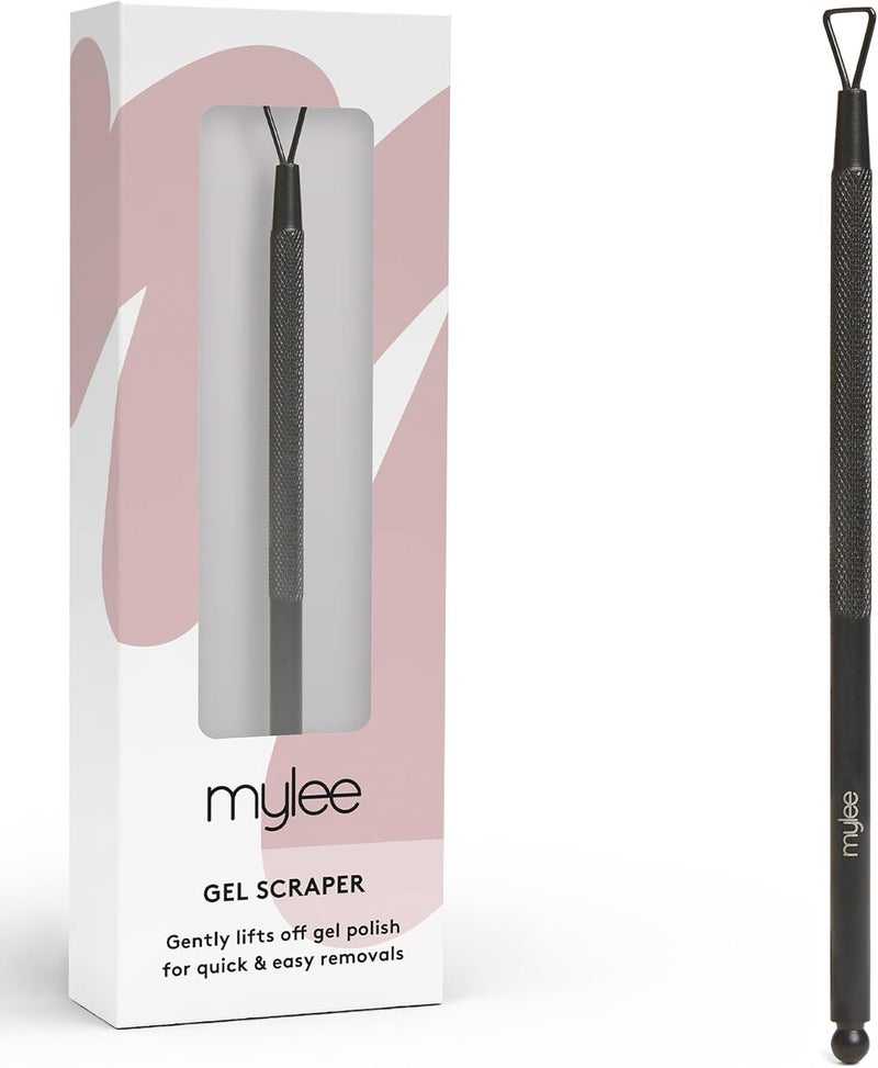 Mylee Gel Scraper Professional Sleek Matte Black Stainless Steel NonSlip SalonQuality Gel Scraper for Quick and Easy Removal of Gel Polish
