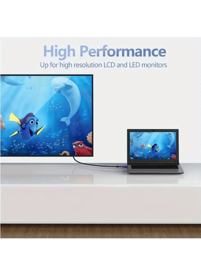 VGA  Cable 1.5M Male To Male Extension Cable Black/Blue Durable High-Resolution Extension Cable for PC, TV Box, Monitor, Projector - Image 4