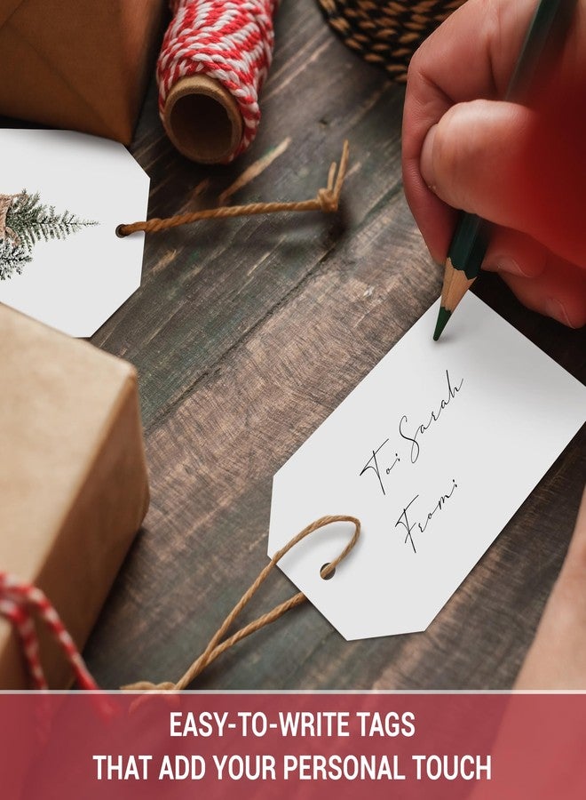 AUDREE 50 Pcs Christmas Gift Tags with String - Cozy Holiday Gift Tags for Xmas Presents - Christmas Name Tags for Gifts - Hanging Labels Decoration Xmas Winter Holiday Present DIY Crafts - Image 3