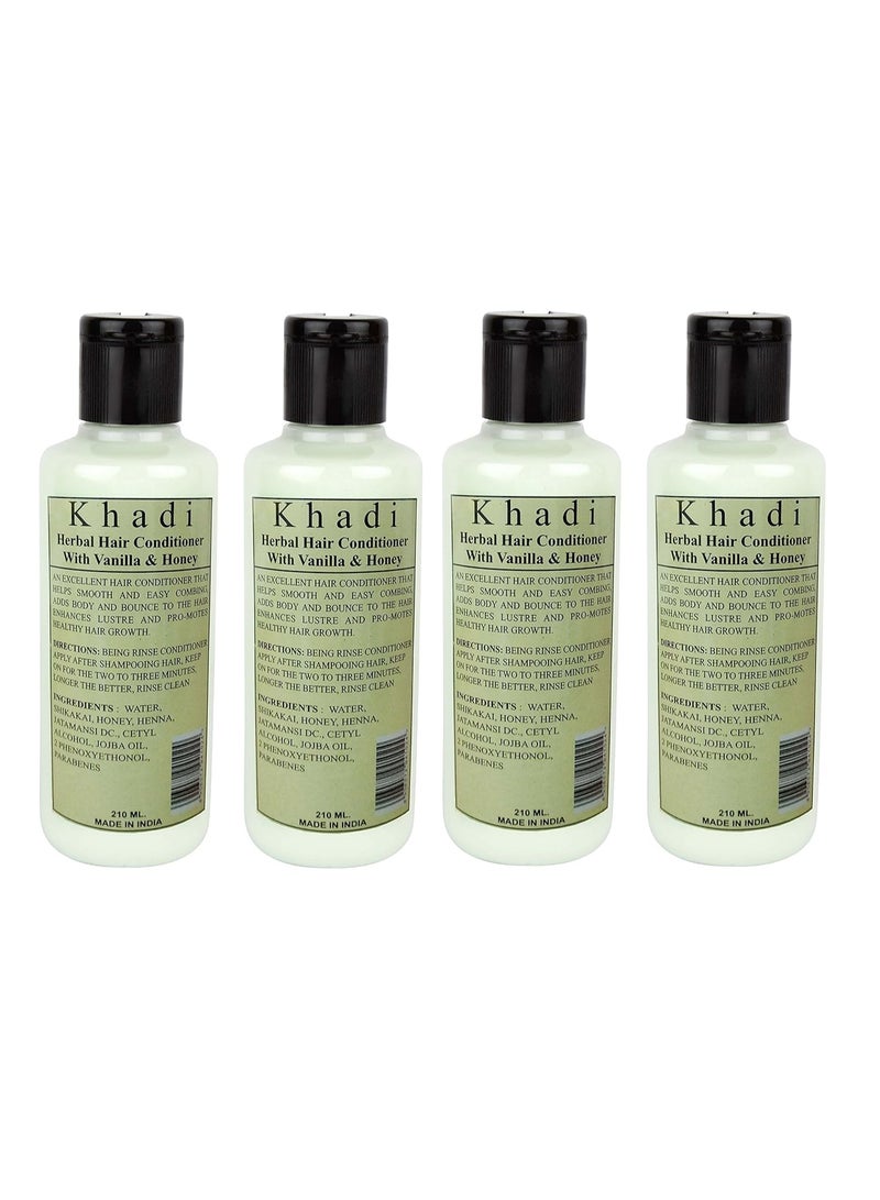 Khadi Herbal Vanilla & Honey Hair Conditioner - 840ML(4 pack ,210 ml each) - Image 1