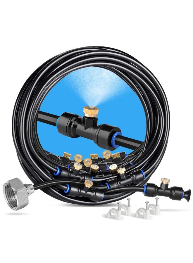 homenote Misting Cooling System 75FT (23M) Misting Line + Brass Mist Nozzles + a Brass Adapter(3/4") Outdoor Mister for Patio Garden Greenhouse Trampoline for waterpark - Image 1