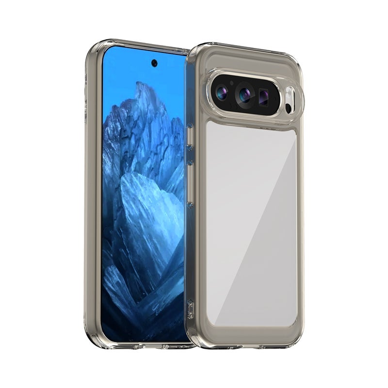 HuHa Protective Cover For Google Pixel 9 Colorful Series Acrylic Hybrid TPU Phone Case(Transparent Grey) - Image 1