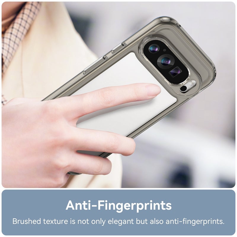 HuHa Protective Cover For Google Pixel 9 Colorful Series Acrylic Hybrid TPU Phone Case(Transparent Grey) - Image 5
