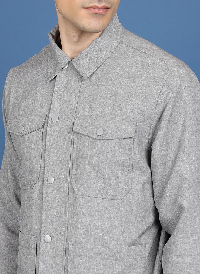 كيتش جاكيت أنيق بياقة مع أزرار غلق وجيوب - Image 2