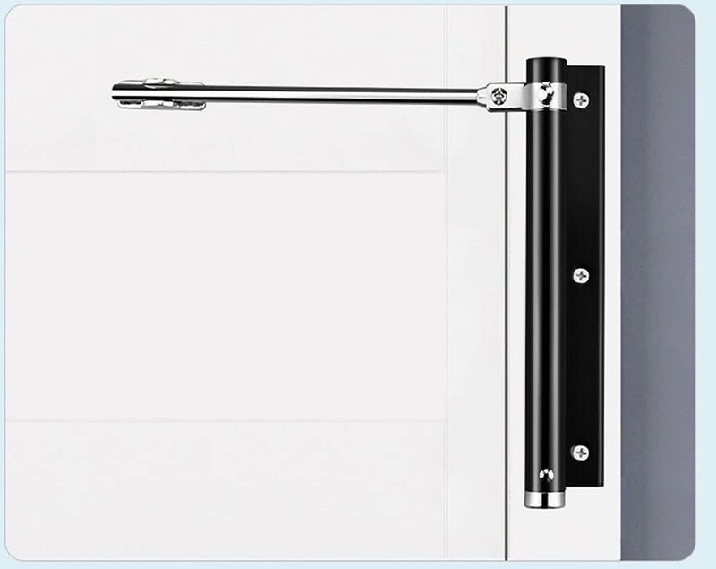 zeng Automatic Door Closer, 304 Stainless Steel, Surface Mounted, Adjustable Spring, Commercial and Residential (Black) - Image 4