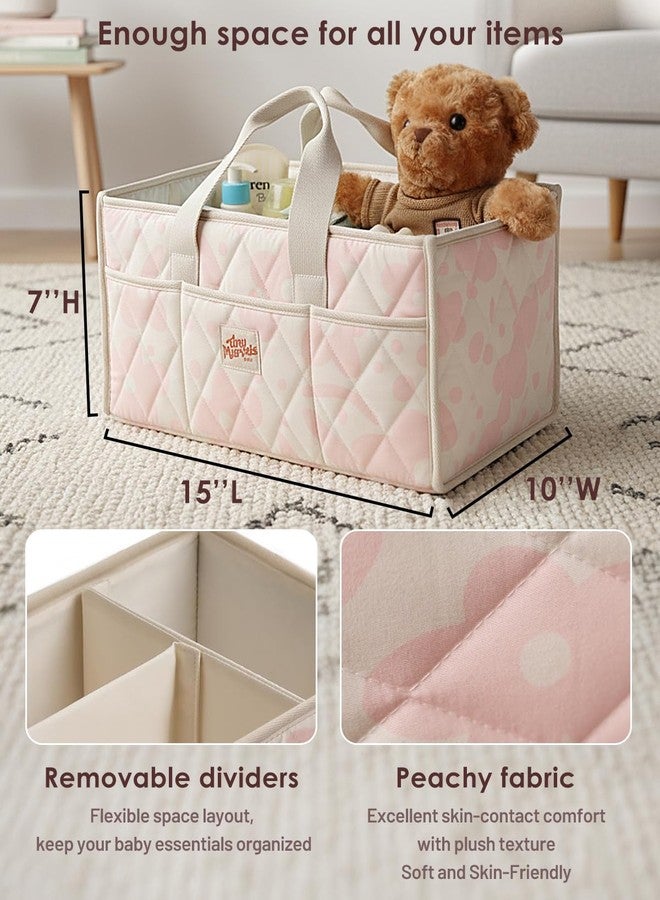 Tiny Marvels Baby Diaper Caddy Organizer, Water Repellency Baby Basket for Newborn Essentials and Diaper Station, Gift for Baby Shower and Registry Must-Have, Portable Storage for Travel - Image 4
