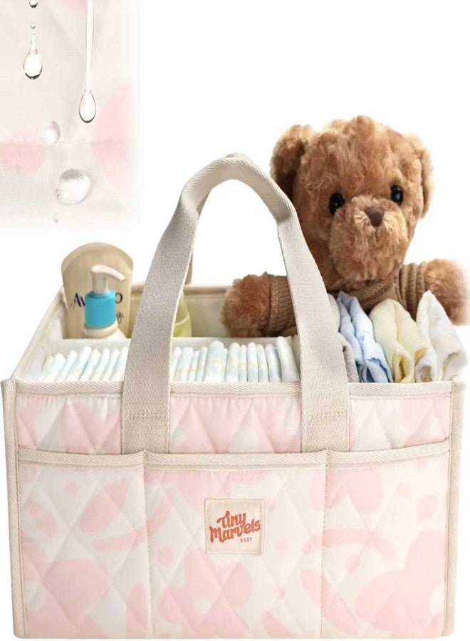 Tiny Marvels Baby Diaper Caddy Organizer, Water Repellency Baby Basket for Newborn Essentials and Diaper Station, Gift for Baby Shower and Registry Must-Have, Portable Storage for Travel - Image 1