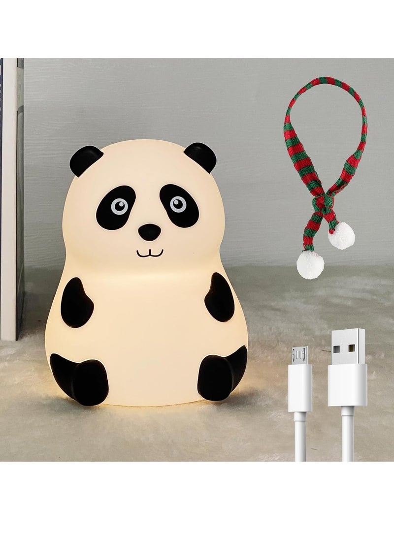Cute Panda Night Light, LED Squishy Novelty Animal Night Lamp, 3 Level Dimmable Nursery Nightlight for Breastfeeding Toddler Baby Kids Decor, Cool Gifts for Kids - Image 1