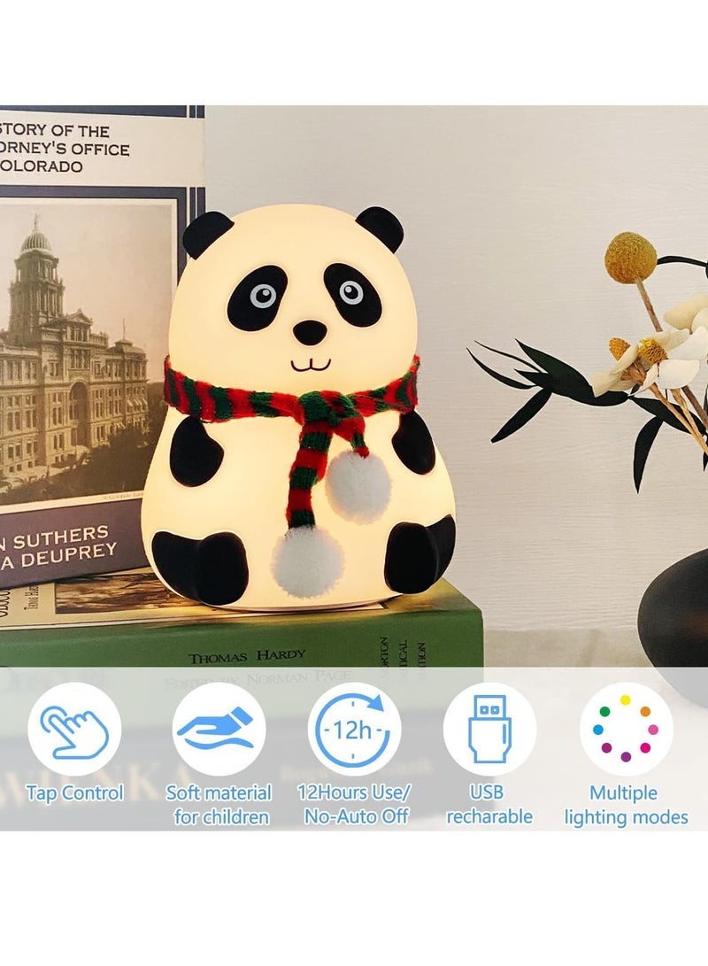 Cute Panda Night Light, LED Squishy Novelty Animal Night Lamp, 3 Level Dimmable Nursery Nightlight for Breastfeeding Toddler Baby Kids Decor, Cool Gifts for Kids - Image 2